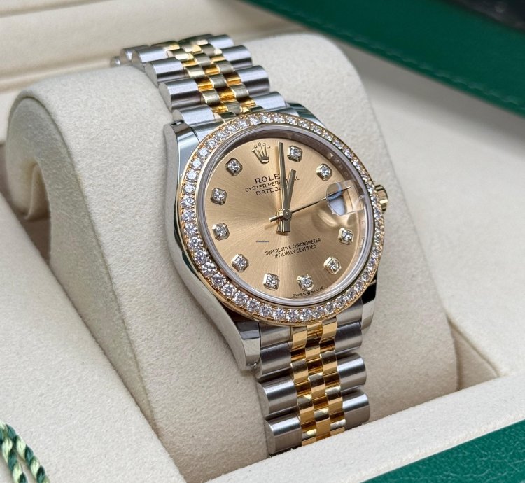 Rolex Datejust 31 New 2025 Champagne Diamond Dial Two Tone Diamond Jubilee Bracelet