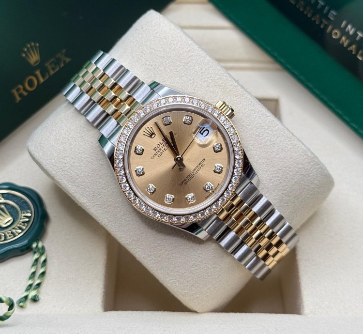 Rolex Datejust 31 New 2025 Champagne Diamond Dial Two Tone Diamond Jubilee Bracelet