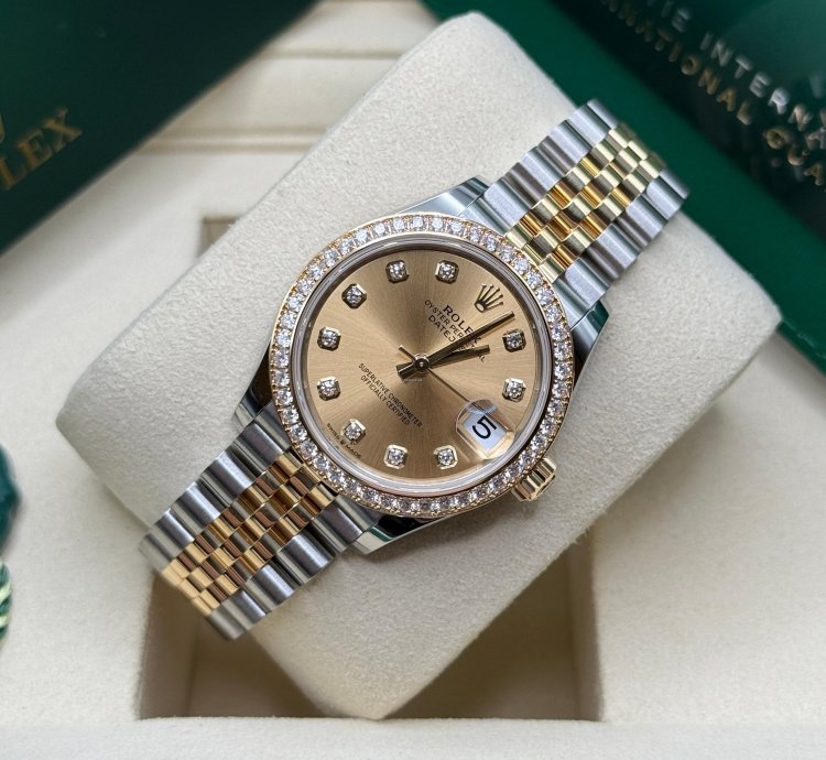 Rolex Datejust 31 New 2025 Champagne Diamond Dial Two Tone Diamond Jubilee Bracelet