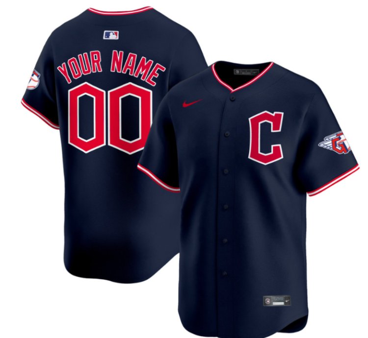 Custom Cleveland Guardians Jersey 2025 Vapor Premier Limited All Stitched Navy