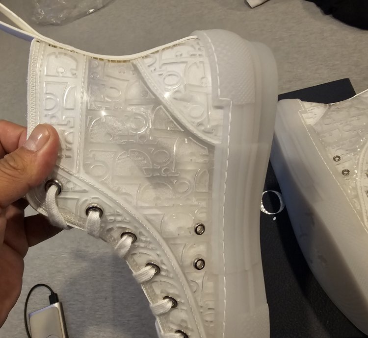 Dior B23 High-top Sneaker White Transparent Sz 42