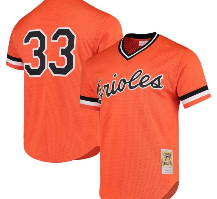 Baltimore Orioles Eddie Murray Orange Throwback Mesh Pullover Jersey