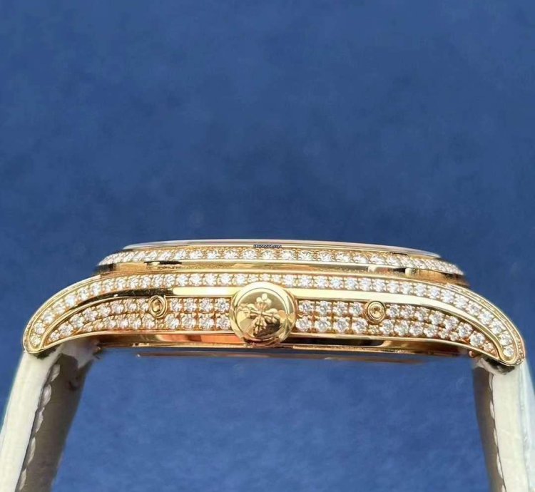 Patek Philippe Annual Calendar Moon Phase Rose Gold Diamond Watch 38mm