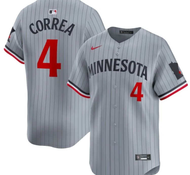 Carlos Correa 4 Minnesota Twins Road Limited Men Jersey - Gray