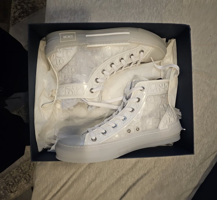 Dior B23 High-top Sneaker White Transparent Sz 42