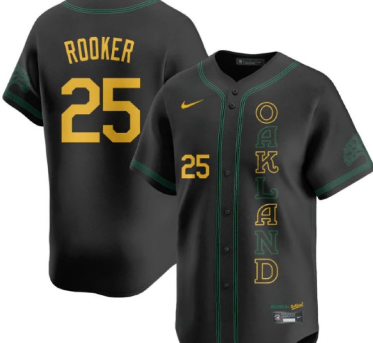 Brent Rooker Jersey 25 Oakland Athletics City Connect Concept Stitched Black