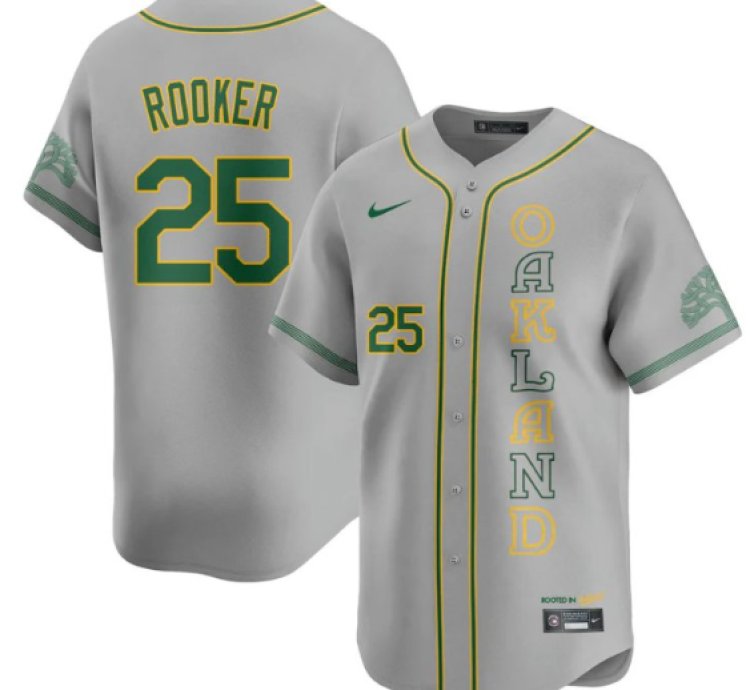 Brent Rooker Jersey 25 Oakland Athletics City Connect Concept Stitched Gray