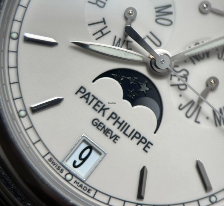 Patek Philippe Annual Calendar Moonphase Orig Bracelet White Gold 18 Kt Pp Warranty
