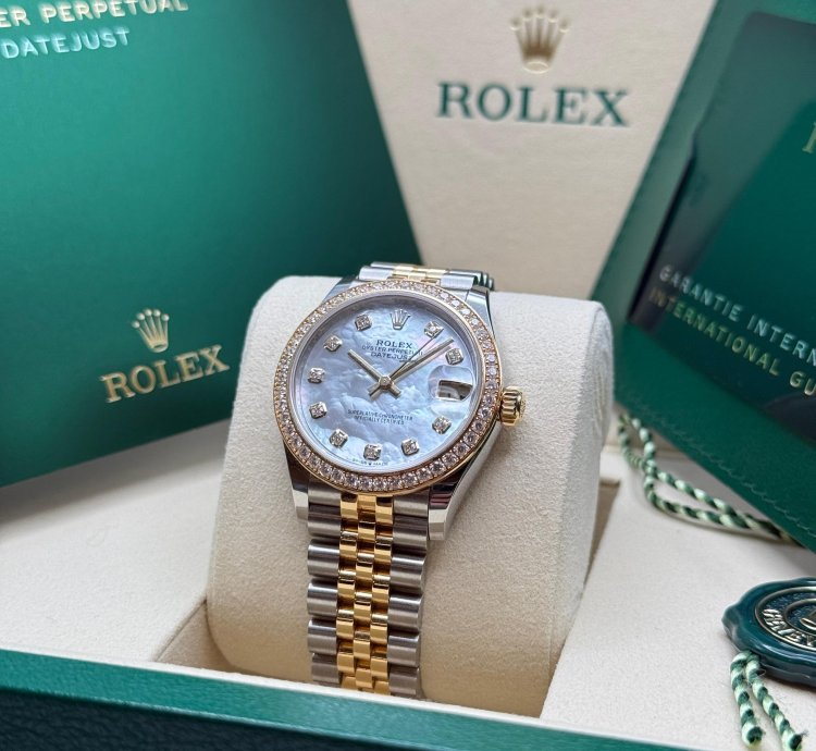 Rolex Datejust 31 New 2025 Mother Of Pearl Diamond Dial Two Tone Yellow Gold Diamond Bezel