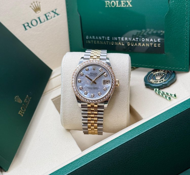 Rolex Datejust 31 New 2025 Mother Of Pearl Diamond Dial Two Tone Yellow Gold Diamond Bezel