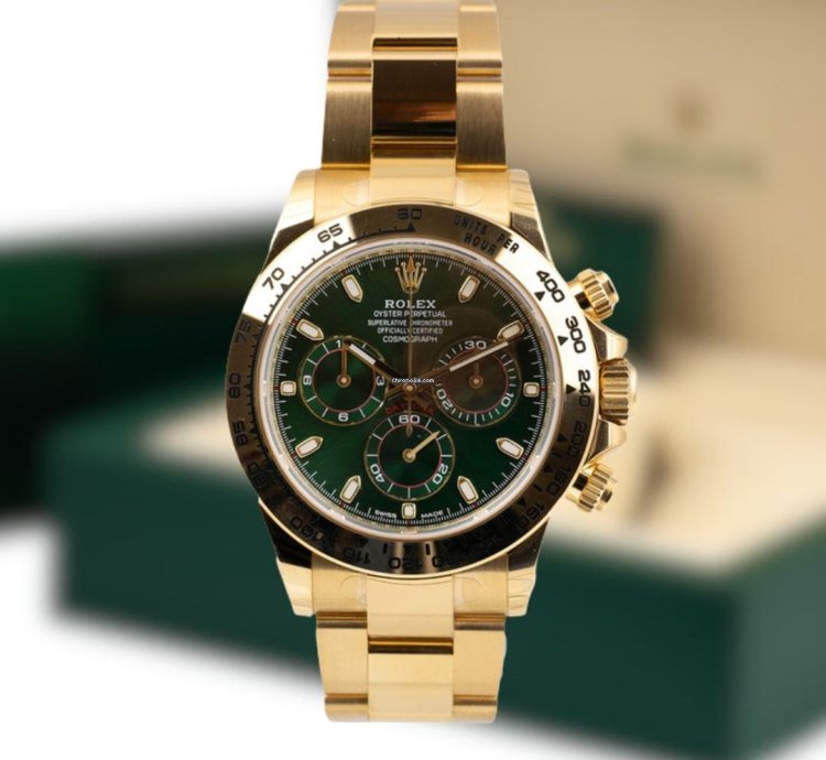 Rolex Daytona 116508 Green Dial 18k Yellow Gold John Mayer New - Full Set
