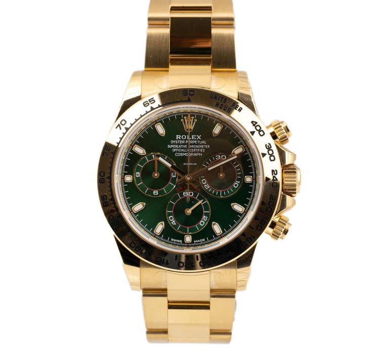 Rolex Daytona 116508 Green Dial 18k Yellow Gold John Mayer New - Full Set