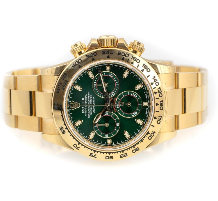 Rolex Daytona 116508 Green Dial 18k Yellow Gold John Mayer New - Full Set