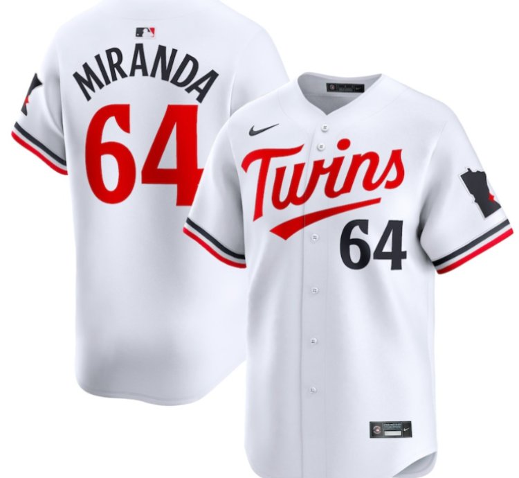Jose Miranda 64 Minnesota Twins Home Limited Player Men Jersey - White