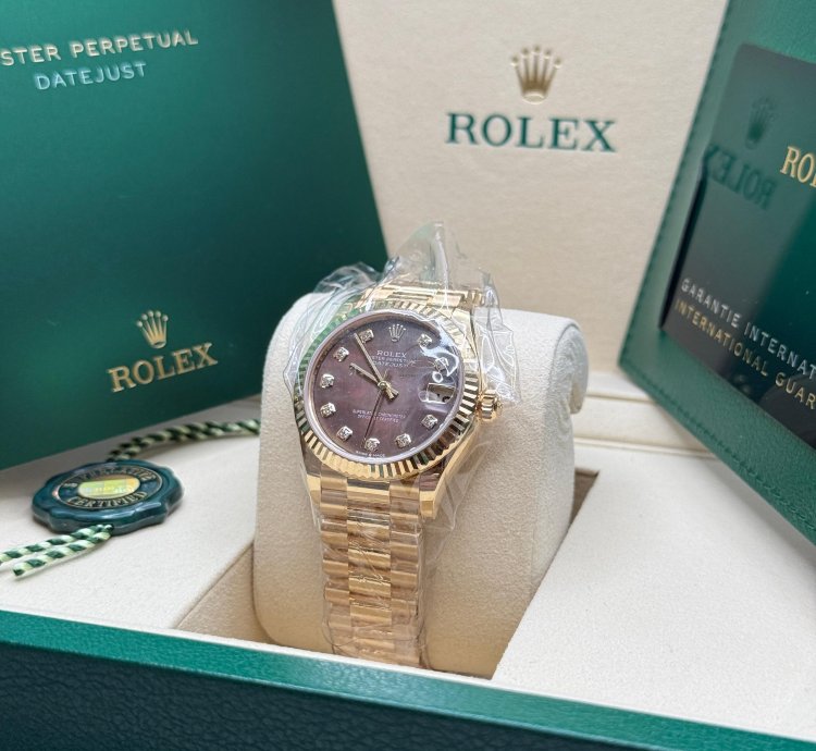 Rolex Datejust 31 New 2025 Tahitian Mother Of Pearl Diamond Dial Yellow Gold President