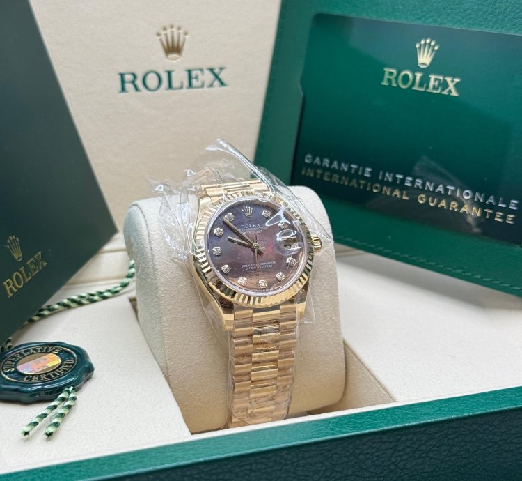 Rolex Datejust 31 New 2025 Tahitian Mother Of Pearl Diamond Dial Yellow Gold President