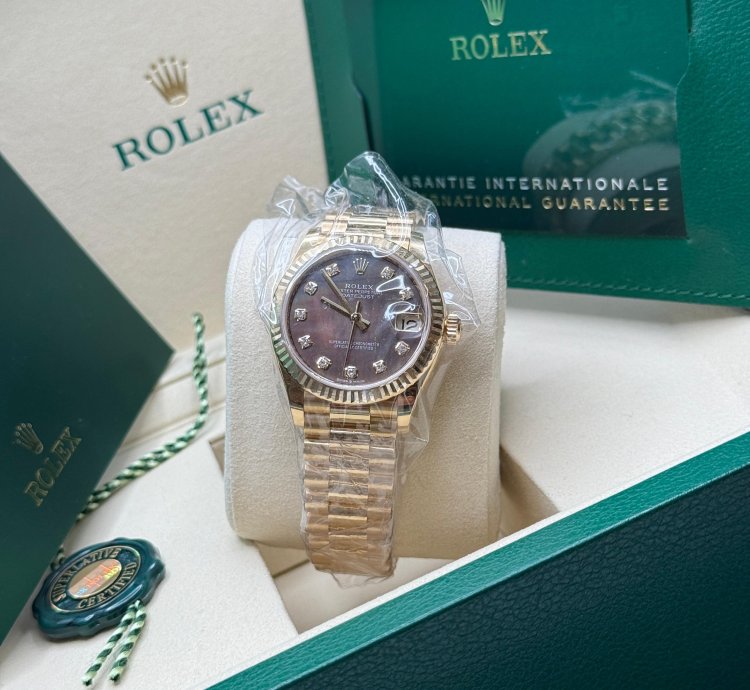Rolex Datejust 31 New 2025 Tahitian Mother Of Pearl Diamond Dial Yellow Gold President