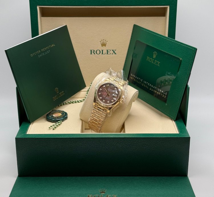 Rolex Datejust 31 New 2025 Tahitian Mother Of Pearl Diamond Dial Yellow Gold President