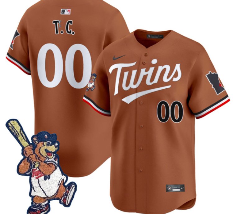 Tc Bear Jersey 00 Minnesota Twins Tc Bear Patch Vapor Premier Limited Stitched