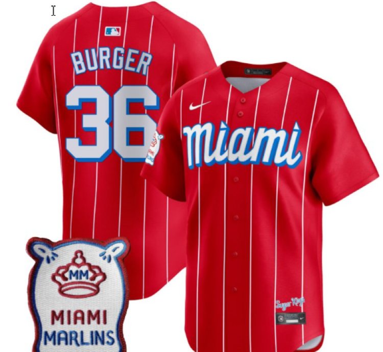 Miami Marlins Red City Connect Vapor Limited Customized Jersey - All Stitched