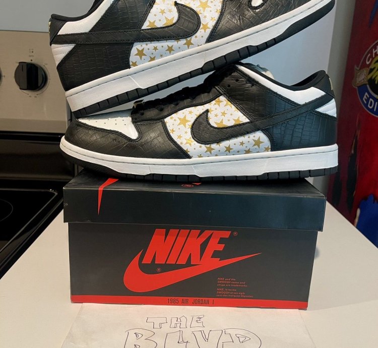 2021 Supreme Nike Sb Dunk Low Og Qs Stars Black