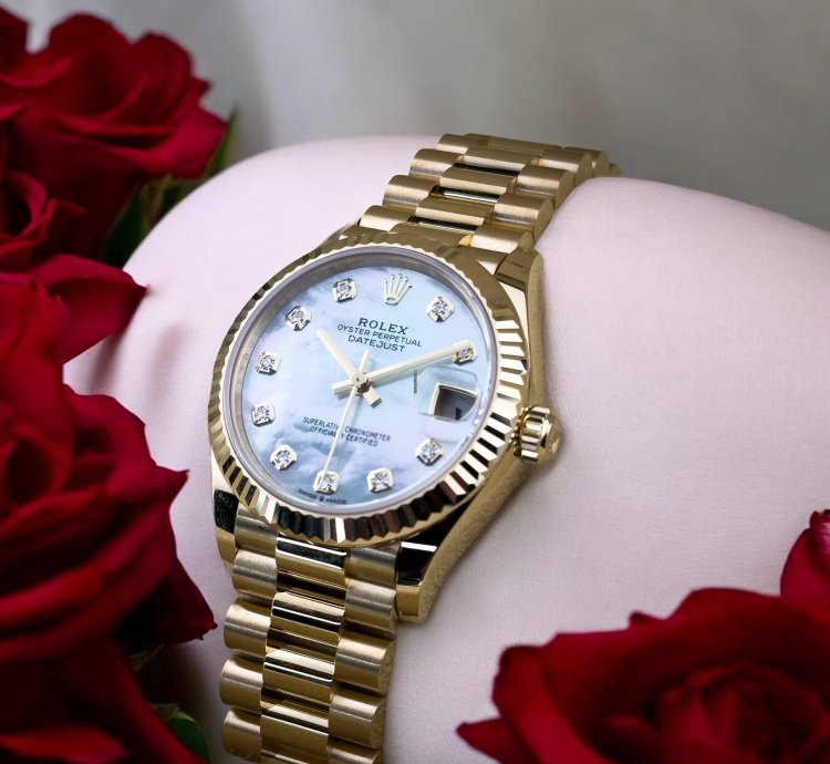 Rolex Datejust 31 New Rolex Datejust President 18k Yellow Gold Mop Diamond Dial 31mm Watch 278278