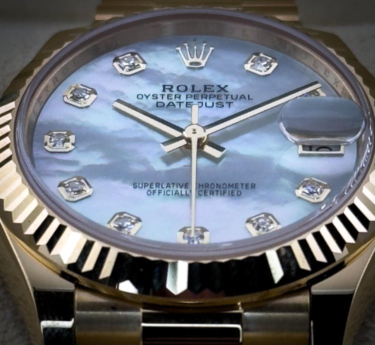 Rolex Datejust 31 New Rolex Datejust President 18k Yellow Gold Mop Diamond Dial 31mm Watch 278278