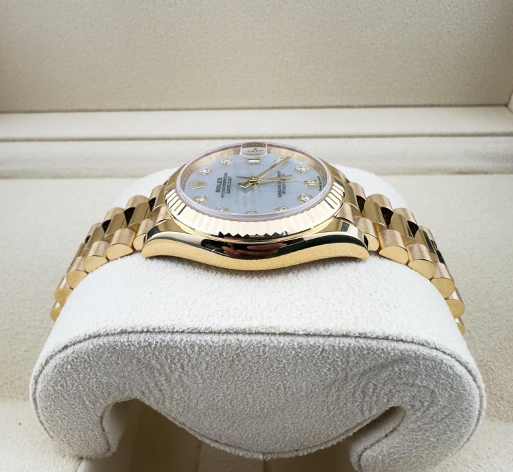 Rolex Datejust 31 New Rolex Datejust President 18k Yellow Gold Mop Diamond Dial 31mm Watch 278278