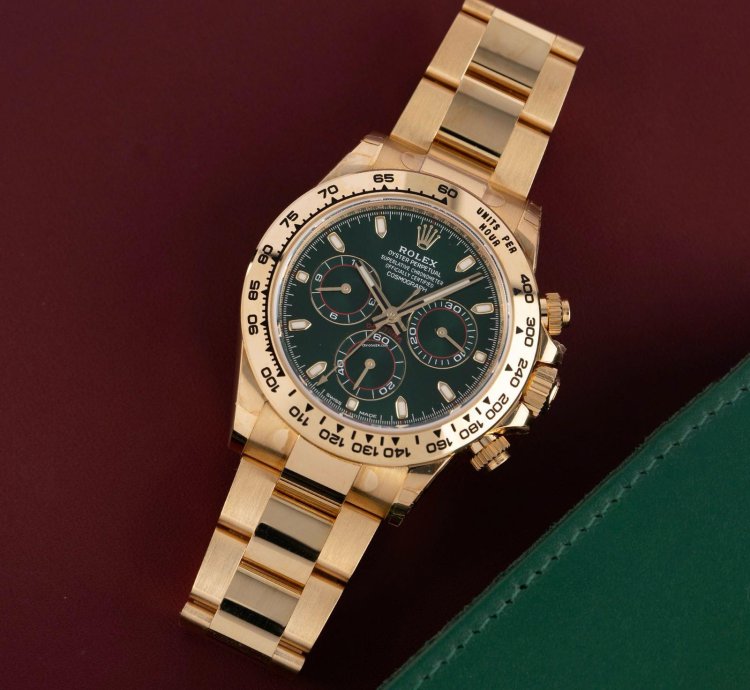Rolex Daytona 116508 John Mayer Yellow Gold Green Dial Discontinued Model