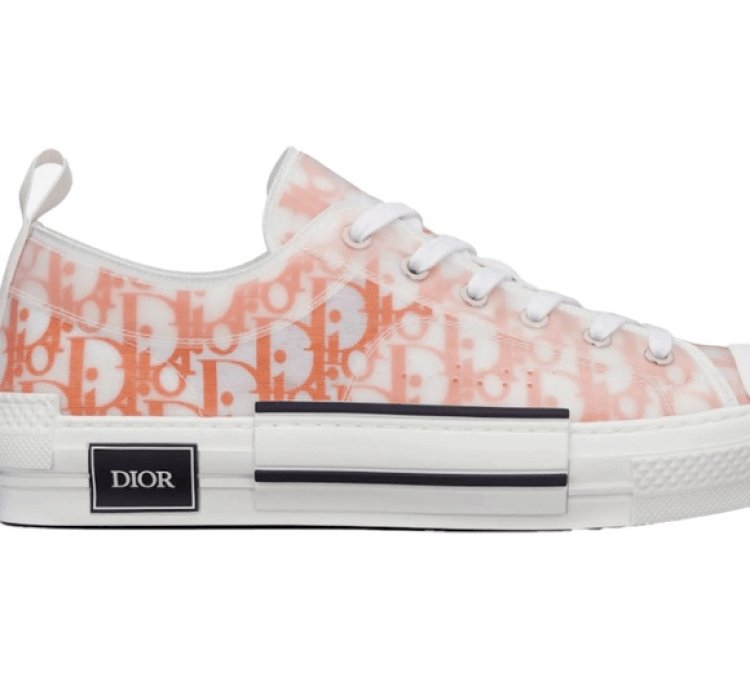 Dior B23 Low Orange Oblique Canvas Sneakers Men Eu 45 Us 1