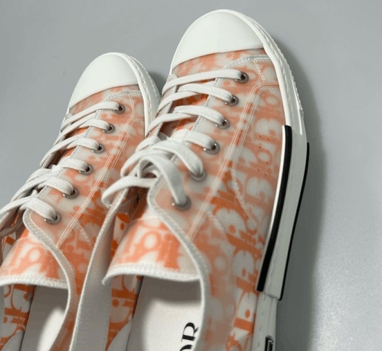 Dior B23 Low Orange Oblique Canvas Sneakers Men Eu 45 Us 1