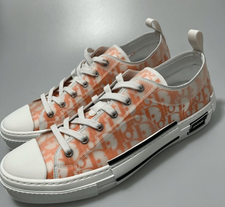 Dior B23 Low Orange Oblique Canvas Sneakers Men Eu 45 Us 1