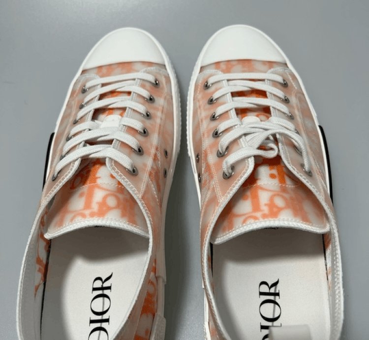 Dior B23 Low Orange Oblique Canvas Sneakers Men Eu 45 Us 1