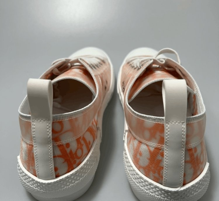 Dior B23 Low Orange Oblique Canvas Sneakers Men Eu 45 Us 1
