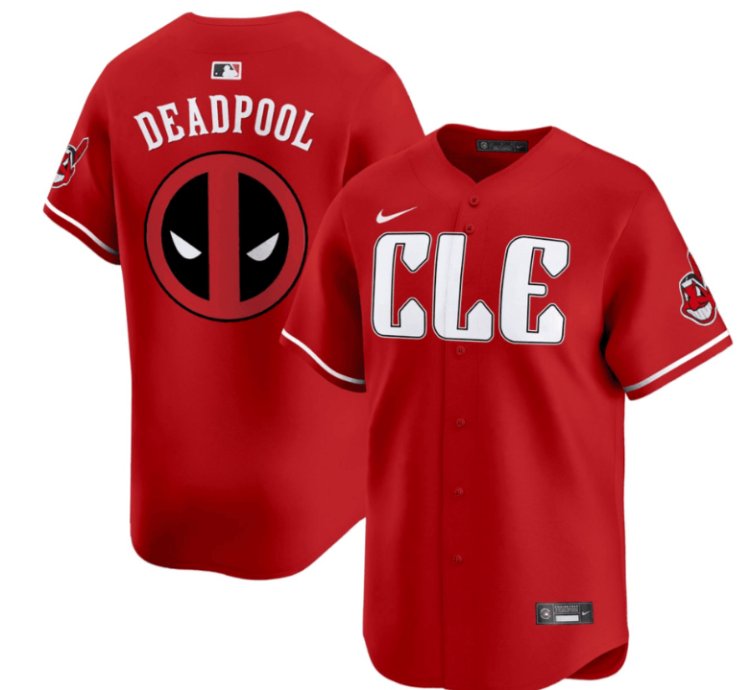 Deadpool Cleveland Guardians Cool Base Red Jersey - All Stitched