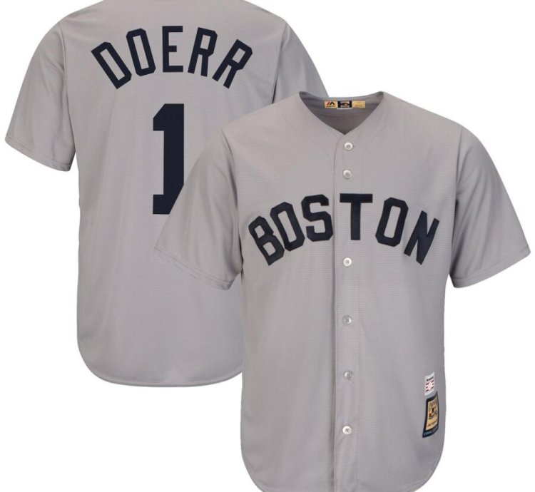 Boston Red Sox Bobby Doerr Gray Throwback Jersey