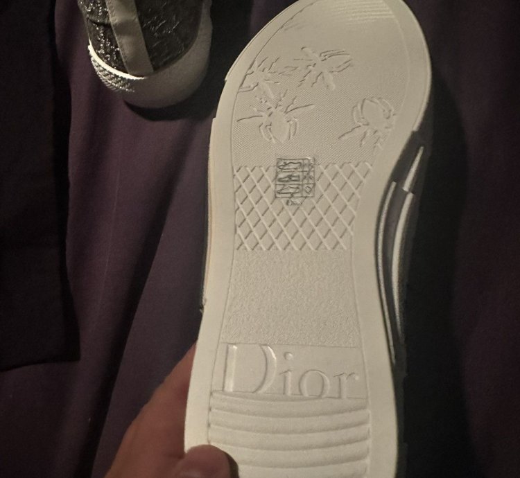 Dior B23 Low Top Jacquard Sneakers Grey Size 12