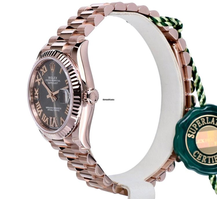 Rolex Datejust 31 Oyster Datejust President Rose Gold Grey Roman Diamonds 31 Mm Unworn 2024