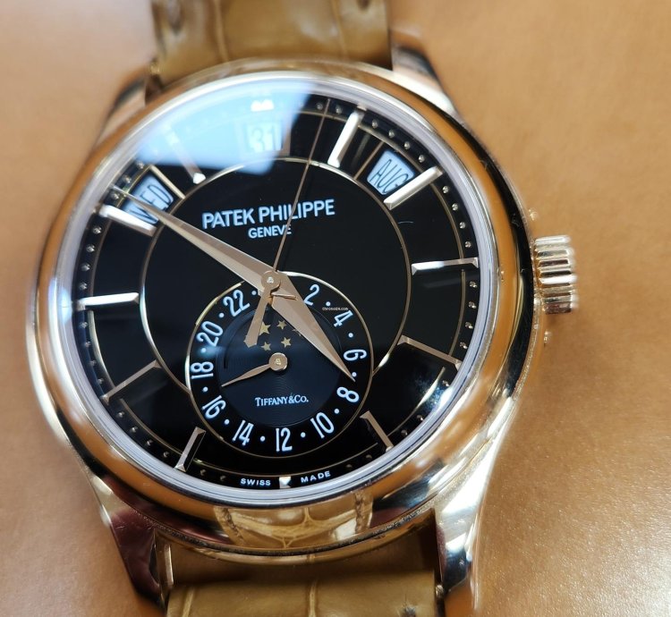 Patek Philippe Annual Calendar Rose Gold Annual Calendar Black Dial Tiffany Stamp Rare
