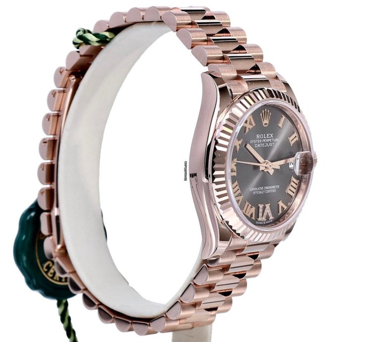 Rolex Datejust 31 Oyster Datejust President Rose Gold Grey Roman Diamonds 31 Mm Unworn 2024