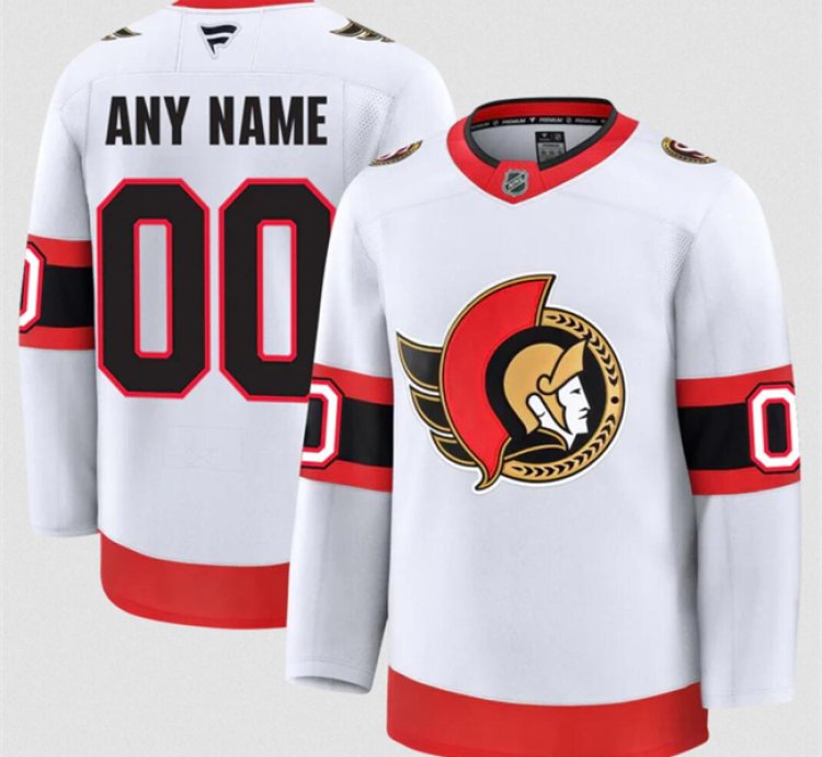 Mens Custom Ottawa Senators Jersey Name Number 2025 Away White