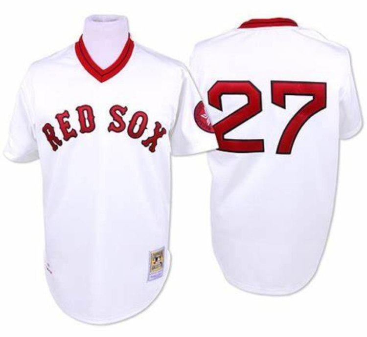 Boston Red Sox Carlton Fisk White Throwback Pullover Jersey
