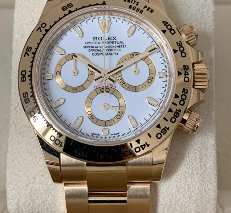 Rolex Daytona 116508 White Dial Yellow Gold 18kt Full Set New 2020