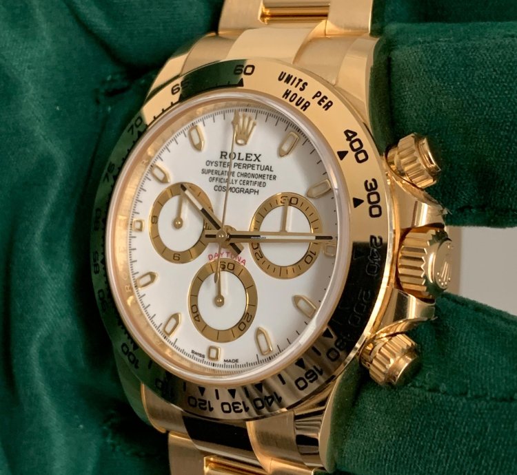 Rolex Daytona 116508 White Dial Yellow Gold 18kt Full Set New 2020
