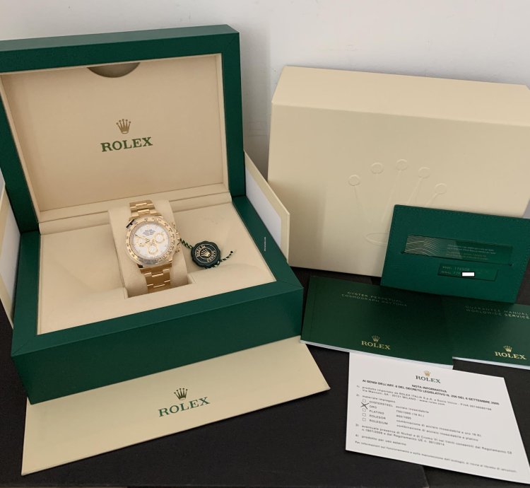 Rolex Daytona 116508 White Dial Yellow Gold 18kt Full Set New 2020