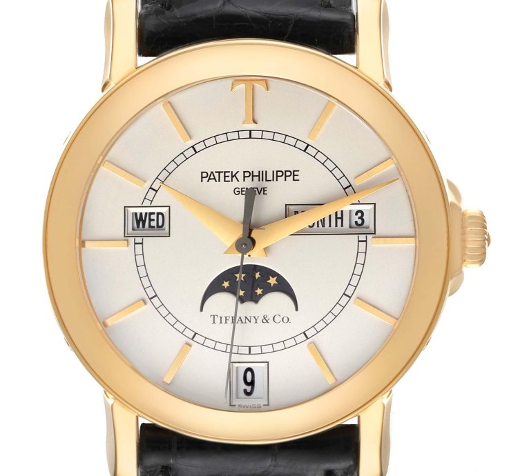Patek Philippe Annual Calendar Tiffany Annual Calendar Yellow Gold Mens Watch 5150 5150j Box Papers