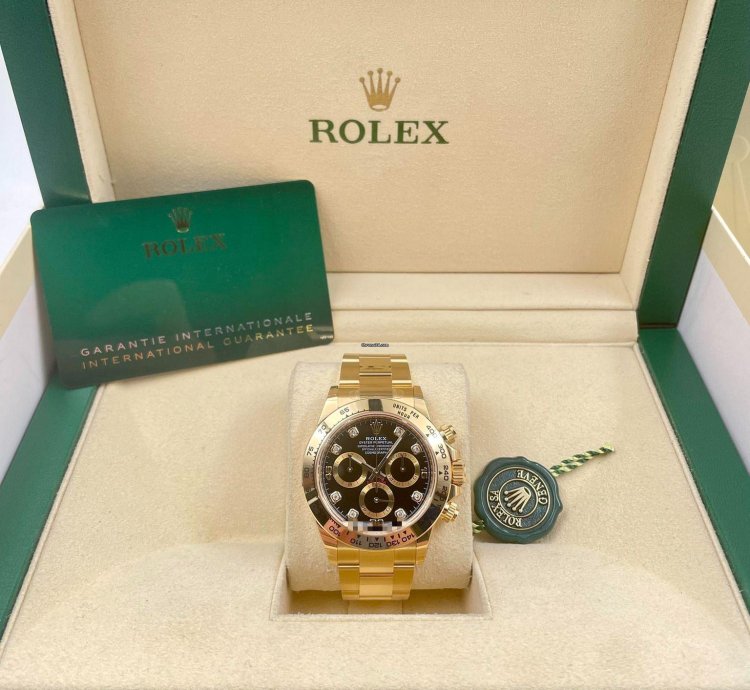 Rolex Daytona 116508 Yellow Gold Black Diamond Dial Unworn 2022