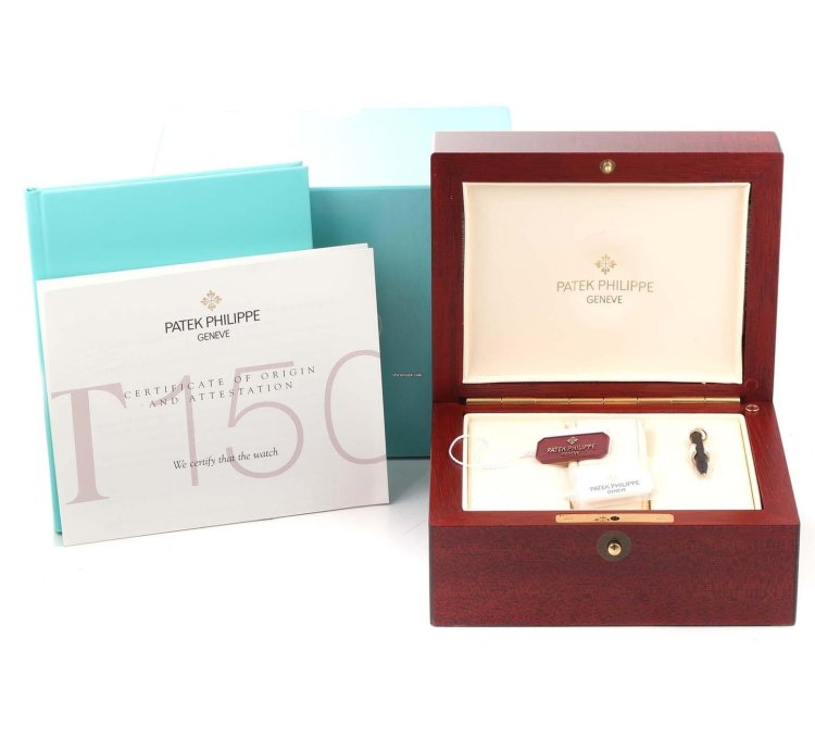 Patek Philippe Annual Calendar Tiffany Annual Calendar Yellow Gold Mens Watch 5150 5150j Box Papers