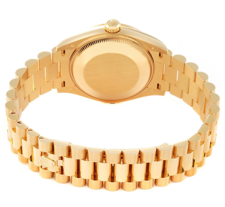 Rolex Datejust 31 President Midsize 31 Yellow Gold Floral Diamond Ladies Watch 278278 Unworn