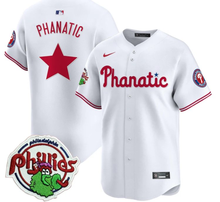 Phanatic Jersey Phillies Phanatic Patch Vapor Premier Limited Stitched White